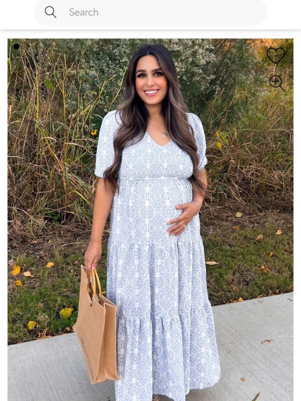 Pinkblush Light Blue Printed Maternity Dress